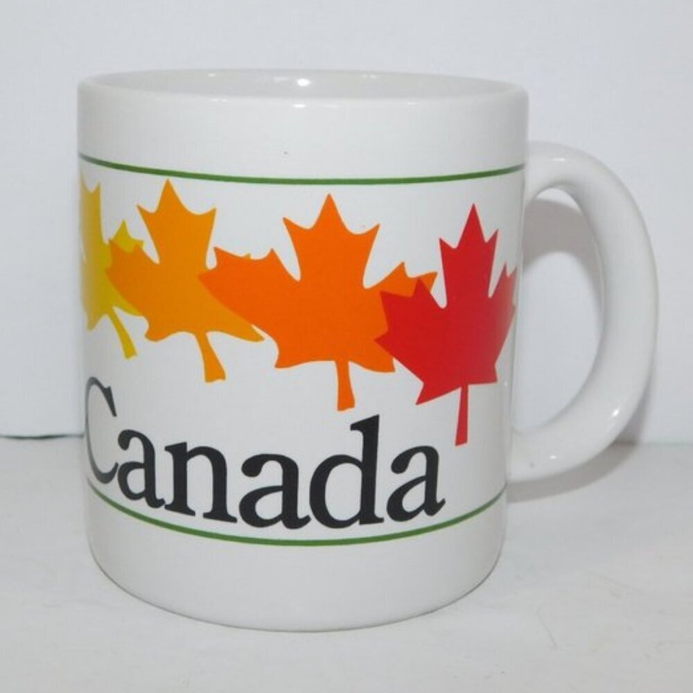 Vintage CANADA Maple Leaf MUG Change Season Color Coffee Tea Canadian